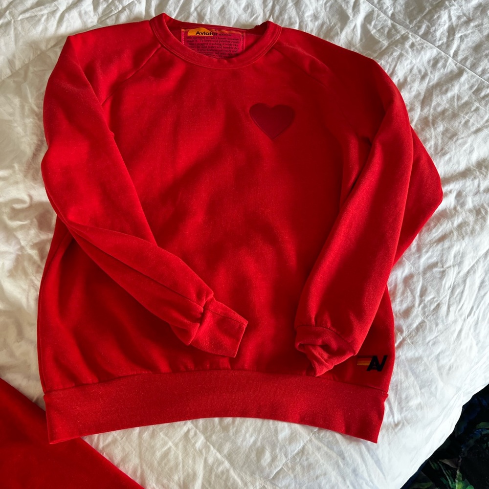 Women’s red Aviator Nation sweatshirt size Small.